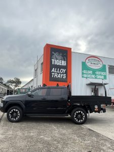Toyota Hilux Dual Cab with Tradie Tray Powdercoated Black ft. Ladder Rack and Underbody Toolbox #41