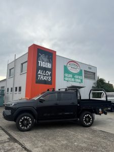 Toyota Hilux Dual Cab with Tradie Tray Powdercoated Black ft. Ladder Rack and Underbody Toolbox #40
