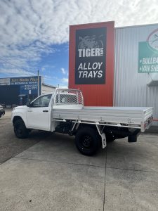 Single Cab Toyota Hilux with a Tiger Heavy Duty Tough Alloy Tray  and Trundle Drawer #2