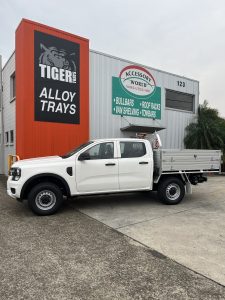 Dual Cab Ford Ranger with a Double High Sideboard Tiger Heavy Duty Tough Alloy Tray with Tipper and Swing Barn Tailgate #18