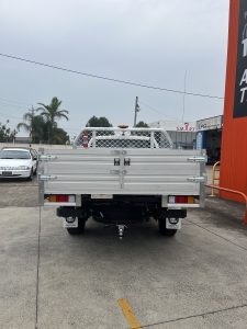 Dual Cab Ford Ranger with a Double High Sideboard Tiger Heavy Duty Tough Alloy Tray with Tipper and Swing Barn Tailgate #20