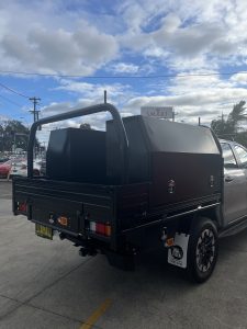 Toyota Hilux Dual Cab with Tiger Heavy Duty Tough Alloy Series Powderocated Black #97