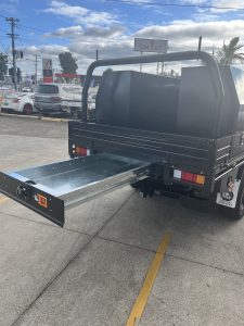 Toyota Hilux Dual Cab with Tiger Heavy Duty Tough Alloy Series Powderocated Black #98